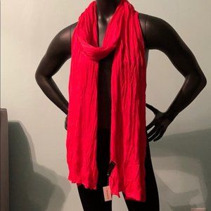 NWT Coral Colored Lightweight Crinkled Scarf
